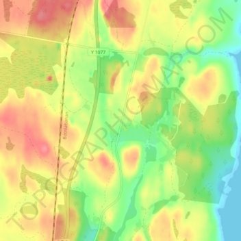 Carte topographique Godmersta, altitude, relief