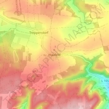 Carte topographique Haufeld, altitude, relief