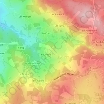 Carte topographique Cheintre Ribaud, altitude, relief