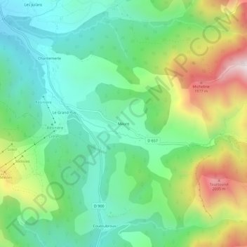 Carte topographique Maure, altitude, relief