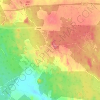 Carte topographique Tullus, altitude, relief