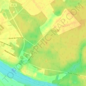 Carte topographique Chenaille, altitude, relief