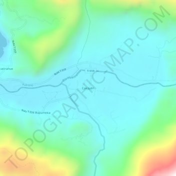 Carte topographique Caicayén, altitude, relief