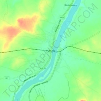 Carte topographique Mahina, altitude, relief