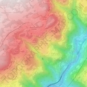 Carte topographique Siffiano, altitude, relief