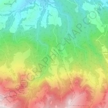 Carte topographique Eywald, altitude, relief
