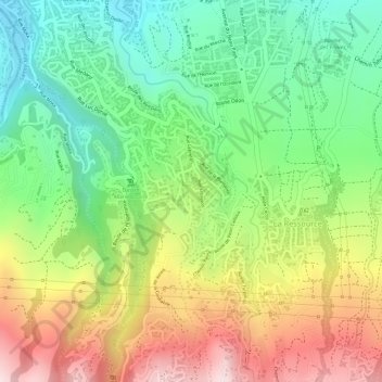 Carte topographique La Confiance, altitude, relief