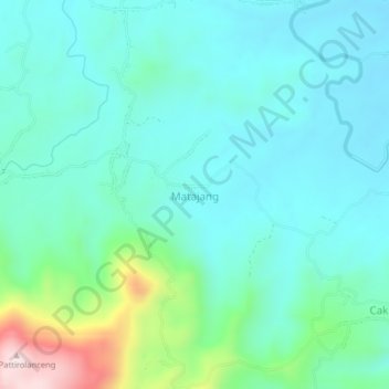 Carte topographique Matajang, altitude, relief