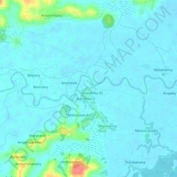 Carte topographique Ivandrika II, altitude, relief