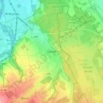 Carte topographique Drove, altitude, relief