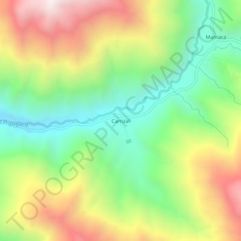 Carte topographique Carrizal, altitude, relief