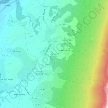 Carte topographique Les Pierres, altitude, relief