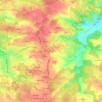 Carte topographique La Lande, altitude, relief