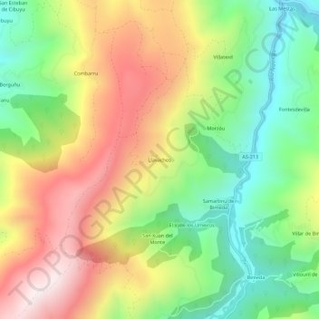 Carte topographique Labayos, altitude, relief
