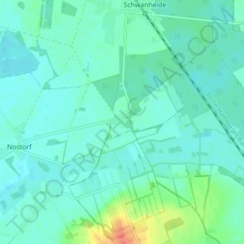 Carte topographique Neuendamm, altitude, relief