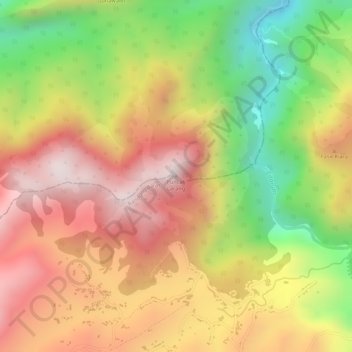 Carte topographique Puncak Larang, altitude, relief