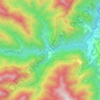 Carte topographique Quintodecimo, altitude, relief