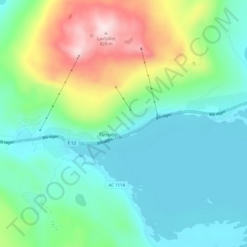 Carte topographique Tärnaby, altitude, relief