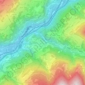 Carte topographique Gudon, altitude, relief