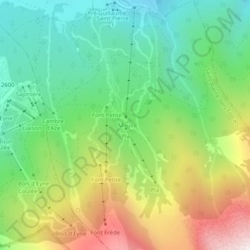 Carte topographique Pla du Cambre d'Aze, altitude, relief