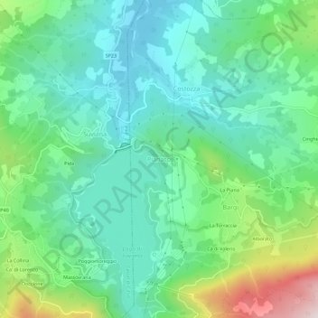 Carte topographique Pianacci, altitude, relief