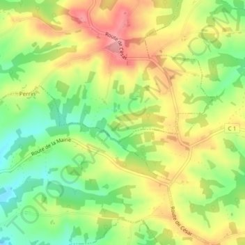Carte topographique Las Marigues, altitude, relief
