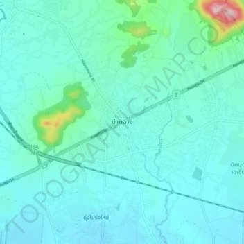 Carte topographique Ban Chang, altitude, relief