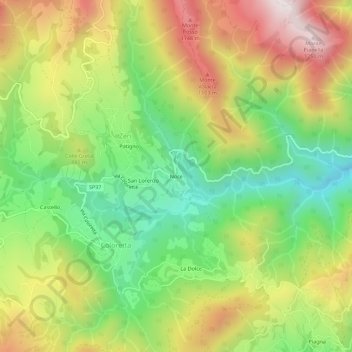 Carte topographique Noce, altitude, relief