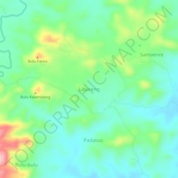Carte topographique Libureng, altitude, relief
