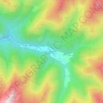 Carte topographique Salientes, altitude, relief