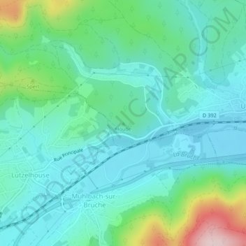 Carte topographique Hoube, altitude, relief