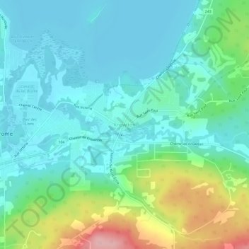 Carte topographique Knowlton, altitude, relief