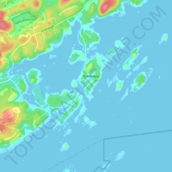 Carte topographique Kjønnøya, altitude, relief