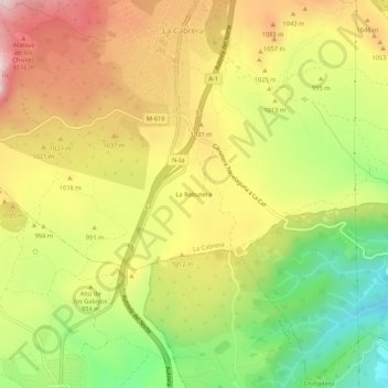Carte topographique La Rabusera, altitude, relief