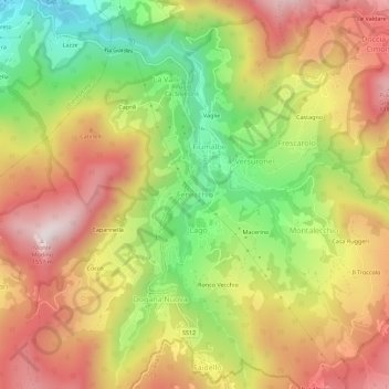 Carte topographique Fenecchio, altitude, relief