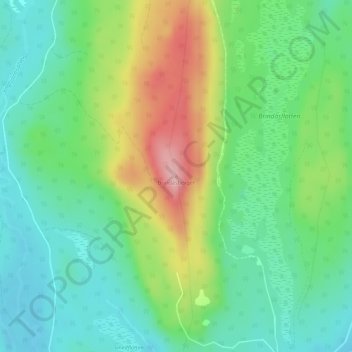 Carte topographique Brindåsberget, altitude, relief