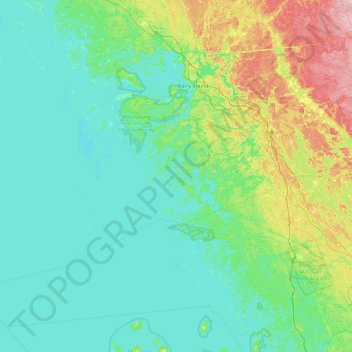 Carte topographique Black Bass Island, altitude, relief