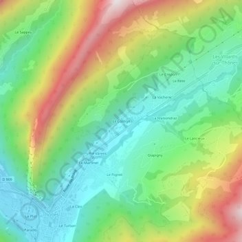 Carte topographique Le Collège, altitude, relief