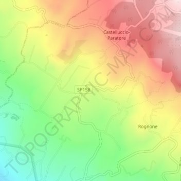 Carte topographique Contrada Vallone Rosso, altitude, relief