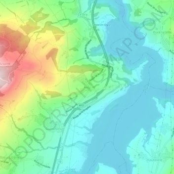 Carte topographique Avry, altitude, relief