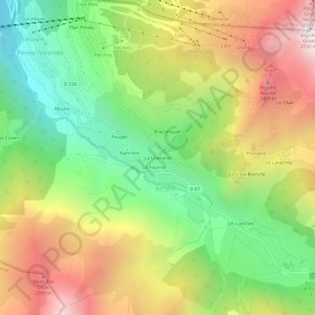 Carte topographique La Chenarie, altitude, relief