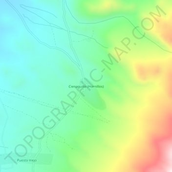 Carte topographique Cienaguilla (Hornillos), altitude, relief