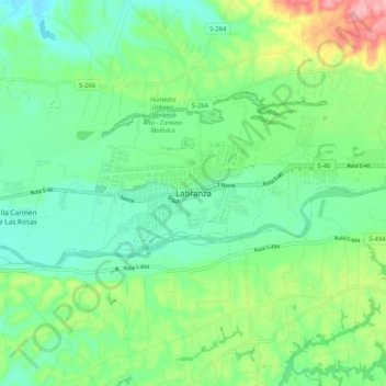 Carte topographique Labranza, altitude, relief