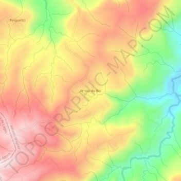 Carte topographique Arroio do Boi, altitude, relief