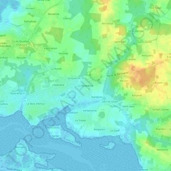 Carte topographique La Madeleine, altitude, relief