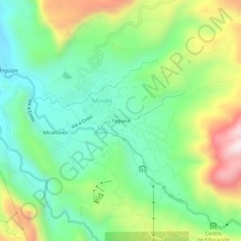 Carte topographique Yaguira, altitude, relief
