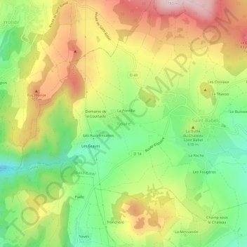 Carte topographique Roure, altitude, relief