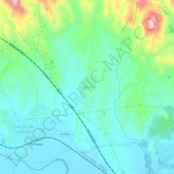 Carte topographique El Sexmo, altitude, relief