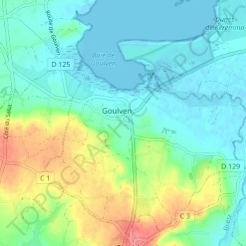 Carte topographique Le Bourg, altitude, relief