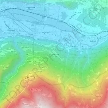 Carte topographique Previsdomini, altitude, relief